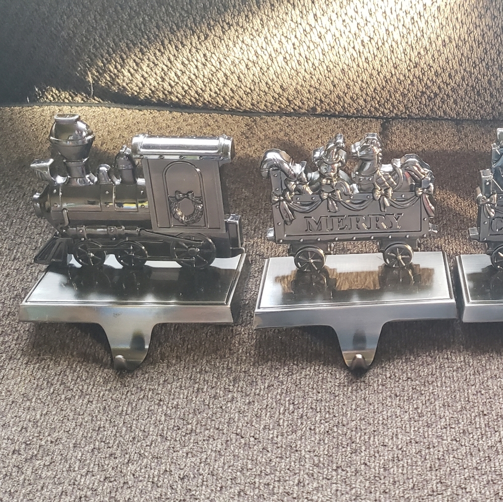 Train stocking hangers
